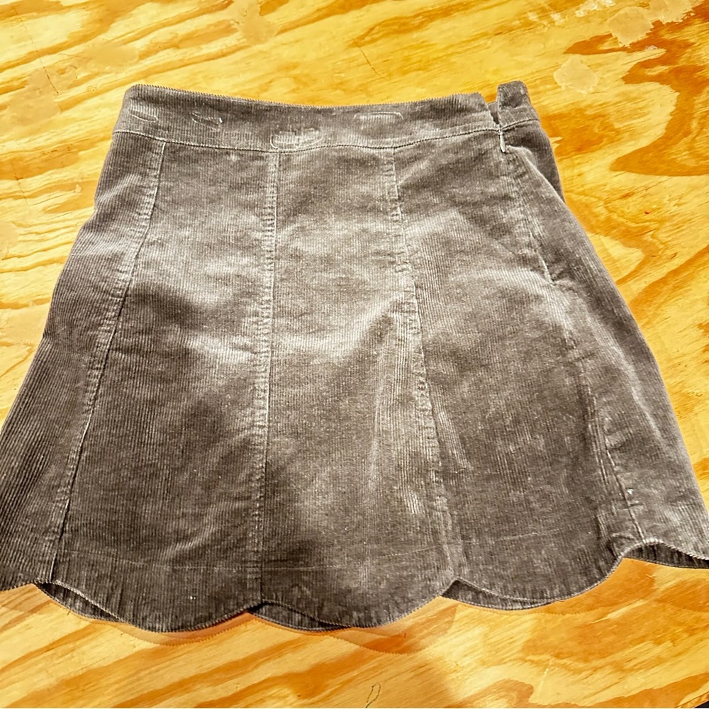 Alter’d State , Gray corduroy skirt, scalloped hem